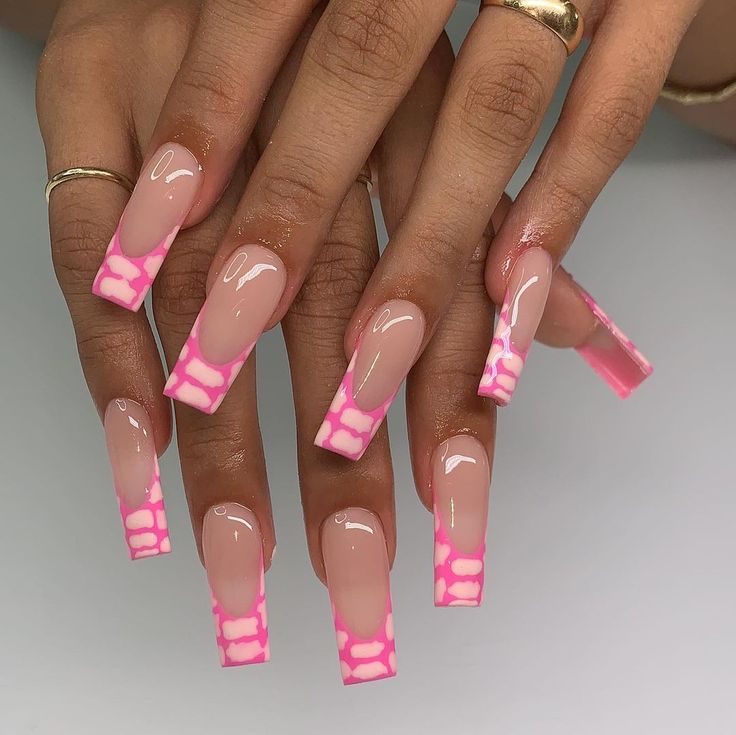 Nails manicure pink & white, DN Nail